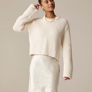 New! J. Crew Cream Ribbed Sweater 2477